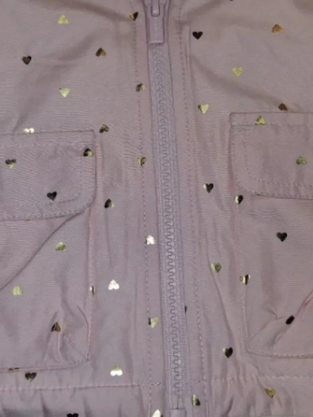 Carter's light pink hooded girl jacket with hearts size 4t